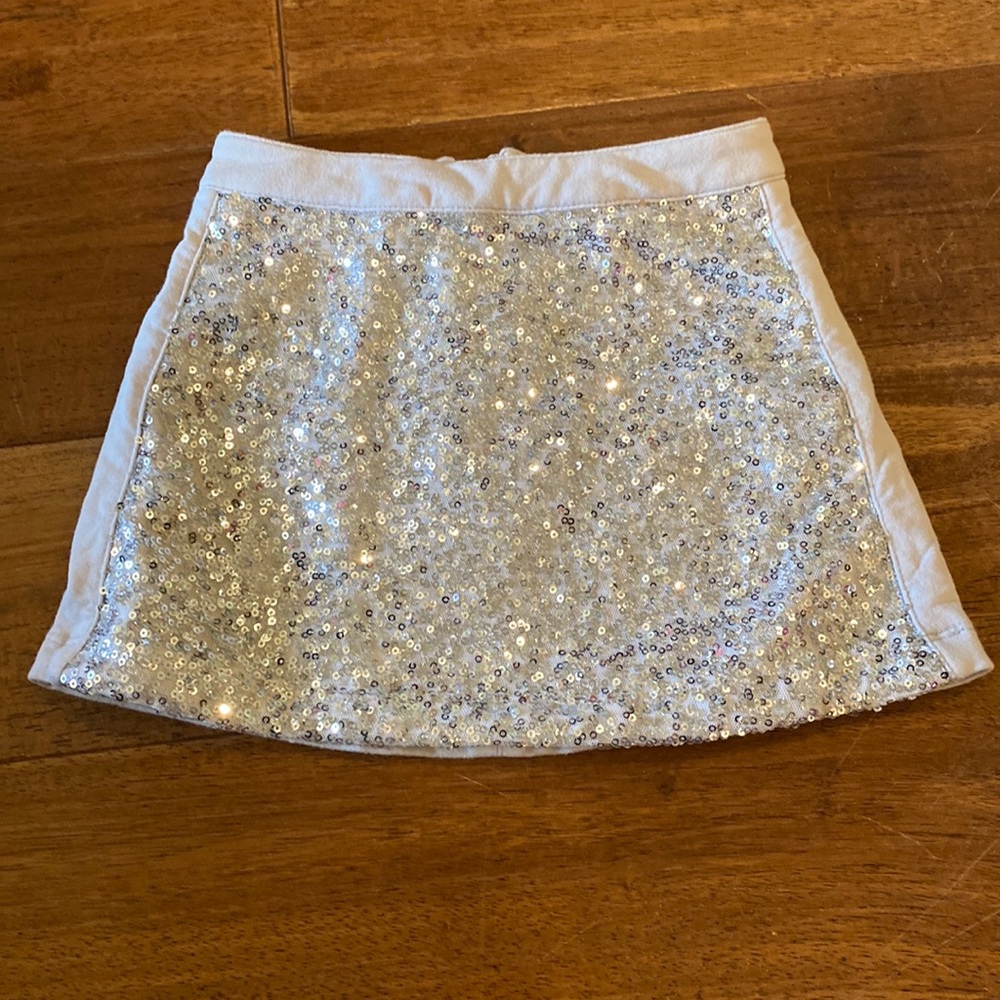 Joyfolie silver sequin mini skirt sz 4